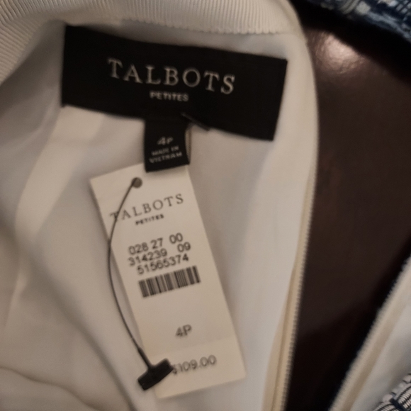 Talbots Petites Cotton/Poly Blend Tapestry 2pc Suit: Navy/Grey/Cream Tweed. NWT. - Picture 10 of 16